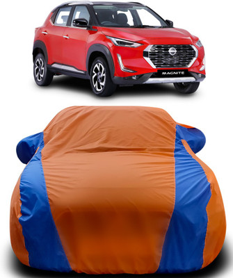 Gavya Car Cover For Nissan Magnite (With Mirror Pockets)(Orange, Blue)