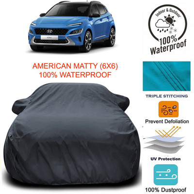 Gavya Car Cover For Hyundai Kona Electric (With Mirror Pockets)(Grey)