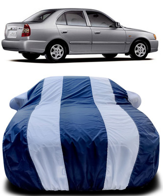 ProRox Car Cover For Hyundai Accent Viva (With Mirror Pockets)(Blue, White)