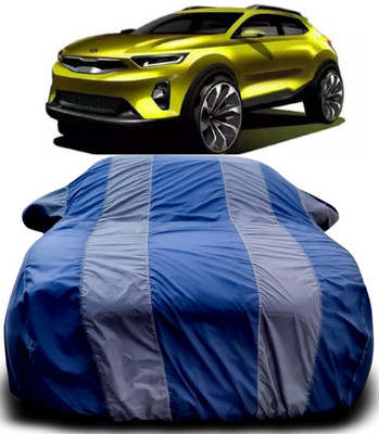 APNEK Car Cover For Kia QYI (With Mirror Pockets)(Blue, Grey)