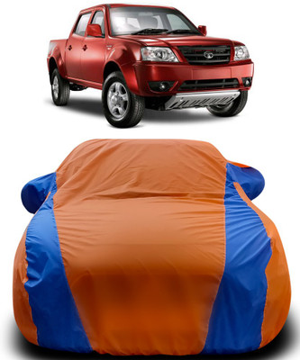 Gavya Car Cover For Tata Xenon (With Mirror Pockets)(Orange, Blue)