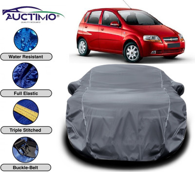 AUCTIMO Car Cover For Chevrolet Aveo Uva (With Mirror Pockets)(Grey)