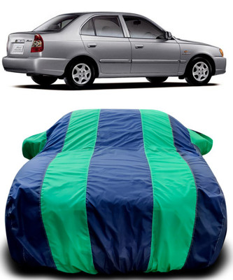 ProRox Car Cover For Hyundai Accent Viva (With Mirror Pockets)(Blue, Green)
