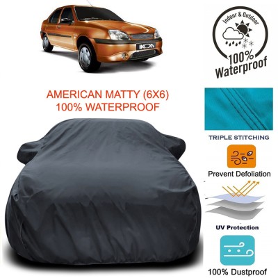 Genipap Car Cover For Ford Ikon (With Mirror Pockets)(Grey)