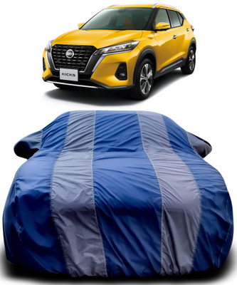 APNEK Car Cover For Nissan Kicks (With Mirror Pockets)(Blue, Grey)