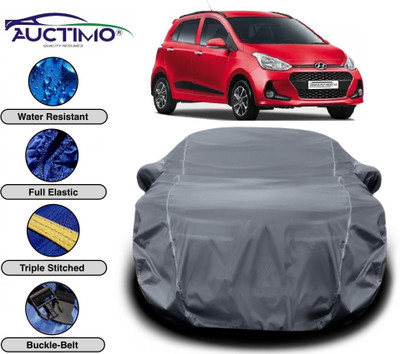 AUCTIMO Car Cover For Hyundai Grand i10 (With Mirror Pockets)(Grey)