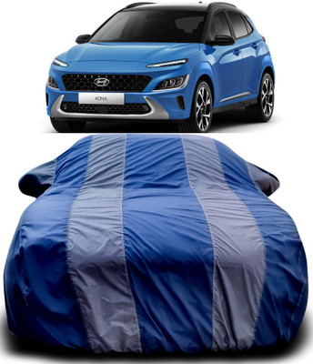 Elegance Car Cover For Hyundai Kona Electric (With Mirror Pockets)(Blue, Grey)