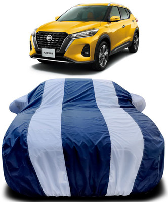 Elegance Car Cover For Nissan Kicks (With Mirror Pockets)(Blue, White)