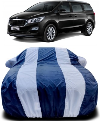 Gavya Car Cover For Kia Grand Carnival (With Mirror Pockets)(Blue, White)