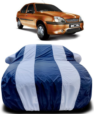 APNEK Car Cover For Ford Ikon (With Mirror Pockets)(Blue, White)