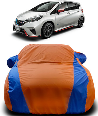 Gavya Car Cover For Nissan Note e-Power (With Mirror Pockets)(Orange, Blue)