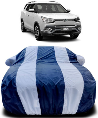 APNEK Car Cover For Mahindra S204 (With Mirror Pockets)(Blue, White)