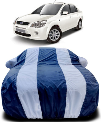 Gavya Car Cover For Ford Fiesta Classic (With Mirror Pockets)(Blue, White)
