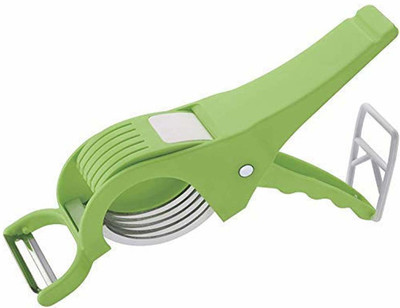 FIVANIO by FIVANIO ™2 In 1 Vegetable Sharp Stainless Steel Blade Cutter Peeler With Vegetable Vegetable & Fruit Chopper(1 PCS Sabji Cutter)