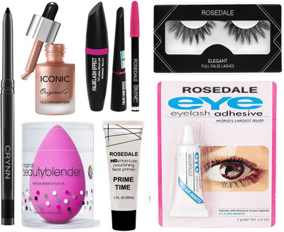 Crynn Smudge Proof Waterproof Rosedal Kajal & Studio Professional(9 Items in the set)