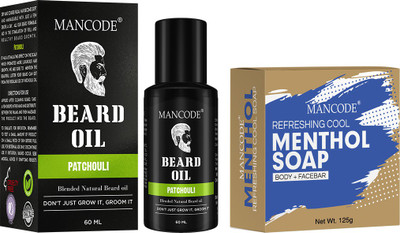 MANCODE BEARD OIL PATCHOULI, 60ml + REFRESHING CO(2 Items in the set)