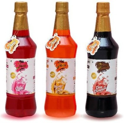 jeni Premium Milk Sharbat Pack of 3 Flavors - Rose, Mango Juicy, Coco Chocolate /Non-Fruit Sharbats Synthetic Syrup Combo/Gift Pack/Summer Combo (700 ml each) (700 ml, 700 ml, 700 ml, Pack of 3)(2250 ml, Pack of 3)