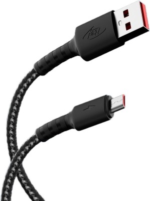 itel Micro USB Cable 2 A 1 m Nylon Braided ICD-25(Compatible with All Mobles, Black, One Cable)