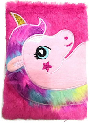 okji enterprises Diary fur sequin Regular Diary Single rule 100 Pages(Multicolor)