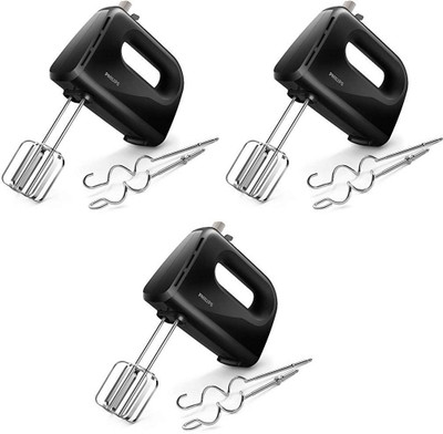 PHILIPS HR3705/10 pack of 3 300 W Hand Blender(Black)