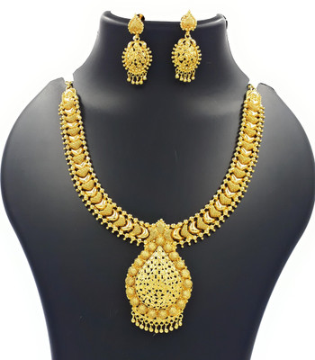 Anujeet Fashion Hub Copper Gold-plated Gold Jewellery Set(Pack of 1)