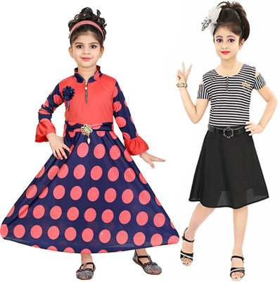 NEGUP Girls Party(Festive) Dress Top, Skirt(Multicolor1)