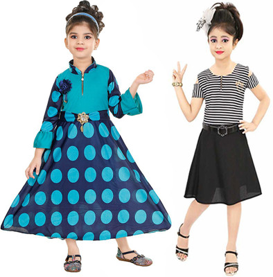 NEGUP Girls Party(Festive) Dress Top, Skirt(Multicolor0)