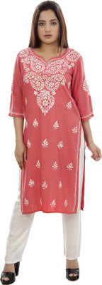 club fashion Women Printed Straight Kurta(Beige)