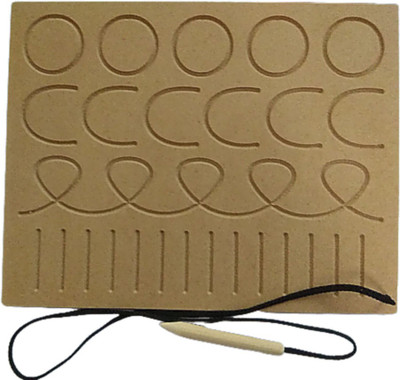 Ashmi Wooden Writing Patterns Practice Writing Boards for Kids - Wooden Educational Toys Trey Improve Gripping and Writing Skill for Kids 2 Years And Above, Basic Hand Move Patterns tracing Boards, Learning Wooden Toys Set 1(Brown)