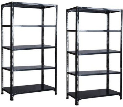 Rackchahiya Angle CRC Sheet 5 Shelves Multipurpose Storage Dimension 12X24x78'' Pack Of 2 Luggage Rack