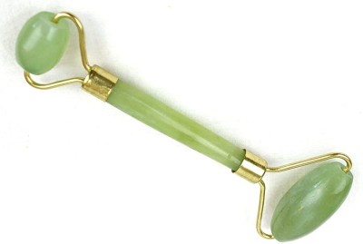 HVG TRADERS Natural Jade Double Sided Face Roller Copper Facial Massager Massage Stone Beauty Tool for Face Neck Toning, Firming & Serum Application Massager Natural Jade Double Sided Face Roller Copper Facial Massager Massage Stone Beauty Tool for Face Neck Toning, Firming & Serum Application Massa