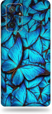 Satisfactory Mi Note 10 Pro Mobile Skin(Blue-Butterfly Glitter Skin With Matte Finish)