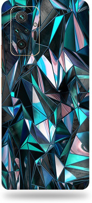 Satisfactory Mi Note 10 Pro Mobile Skin(Blue-Polygon Skin With Gloss Finish)