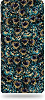 OggyBaba Mi Note 10 Pro, Phone Back side Protector and Camera Protector Mobile Skin(Ultra Super Peacock-Feather Glitter Skin Skin Matte Finish)