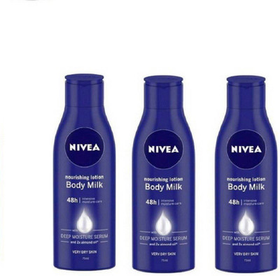 NIVEA MILK NOURISHING LOTION 75ml pack of 3(225 ml)