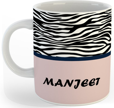 P89M Gift 'MANJEET' Name Coffe Ceramic Coffee Mug(330 ml)