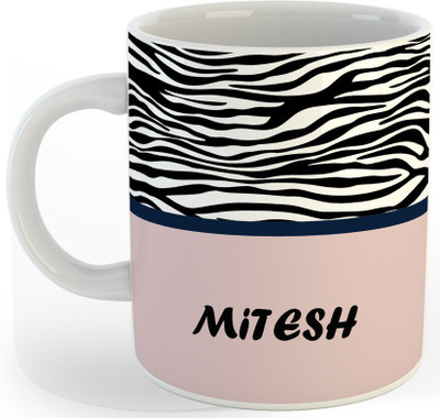 P89M Gift 'MITESH' Name Coffe Ceramic Coffee Mug(330 ml)