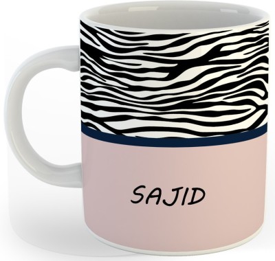 P89M Gift 'SAJID' Name Coffe Ceramic Coffee Mug(330 ml)