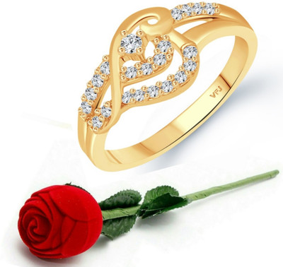 VIGHNAHARTA Alloy Cubic Zirconia Gold Plated Ring