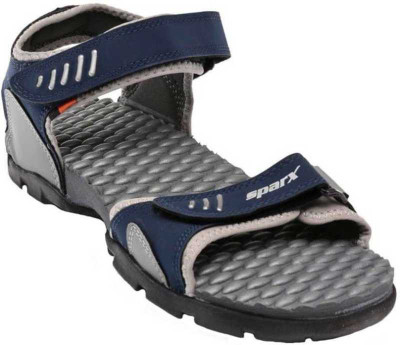 Sparx SS 103 Men Sandals(Navy, Grey , 9)
