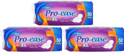 Pro-ease Go XL 16+16+16 pads (50 mm) longer Sanitary Pad(Pack of 3)