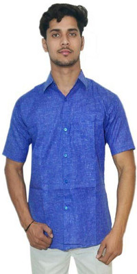 DESHBANDHU DBK Men Self Design Casual Blue Shirt