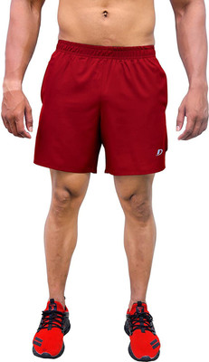 Decisive Solid Men Maroon Sports Shorts