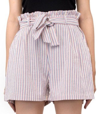 Tara Lifestyle Striped Women Multicolor Regular Shorts