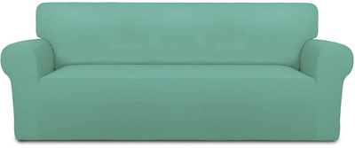 HOUSE OF QUIRK Polyester Plain 3 Seater Sofa Cover(Green Pack of 1)