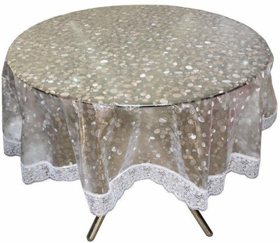 CHANDER Printed 4 Seater Table Cover(Silver, PVC)