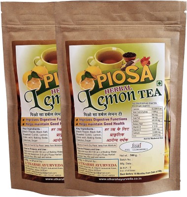 Piosa Herbal Lemon Tea (Pack of 2)(1000 gm.) Lemon Herbal Tea Pouch(2 x 0.5 kg)