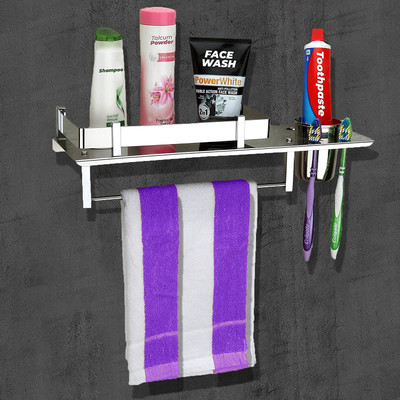 Airline by Airline Premium Towel rack Abs Stainless Steel and Folding Towel Rack/Towel Hanger/Towel Stand/Holder/Bathroom Accessories Silver Towel Holder(Stainless Steel)