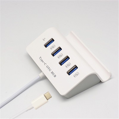 ERetailMart High Quality Micro Usb Splitter 4 Ports USB Adapter OTG Type-C UOHC-07 USB Hub(White)