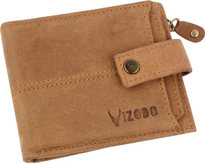 vizodo Men Casual, Trendy Khaki, Tan Genuine Leather Wallet(11 Card Slots)